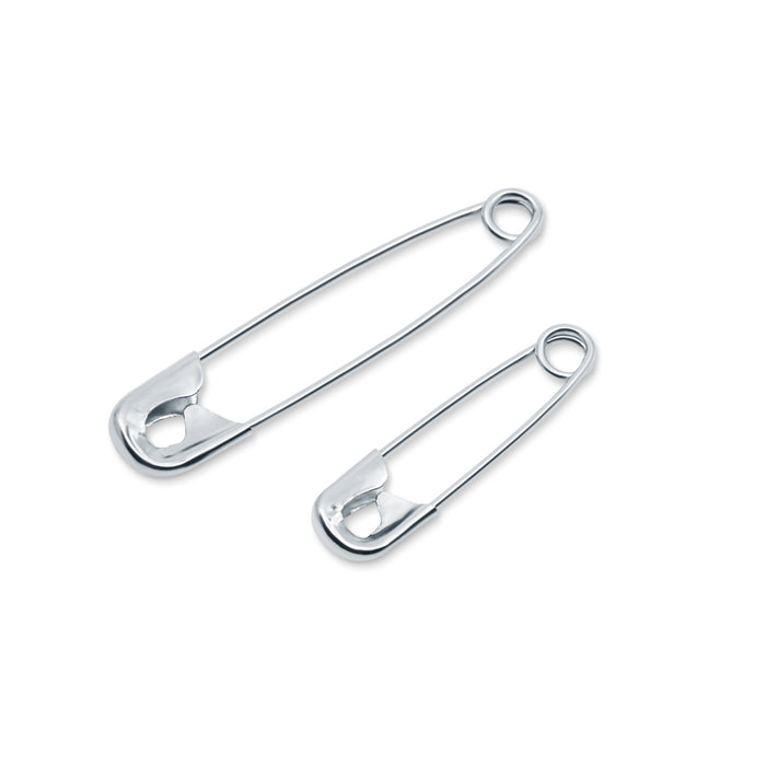 Safety Pins, Assorted Sizes, Nickel, 50 pc