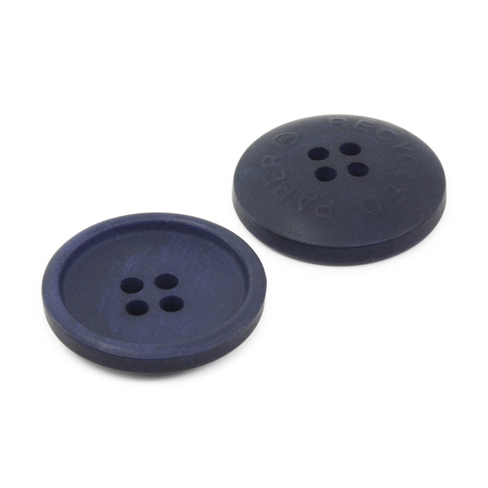 Recycled Paper Round Button, 23mm, Dark Blue, 2 pc