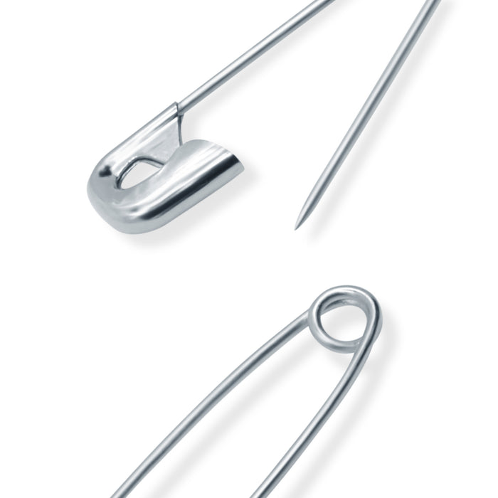 Safety Pins, Assorted Sizes, Nickel, 10 pc