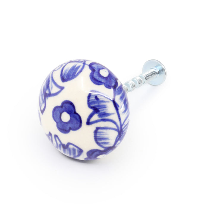 Ceramic Small Delft Ball Knob, Blue & White