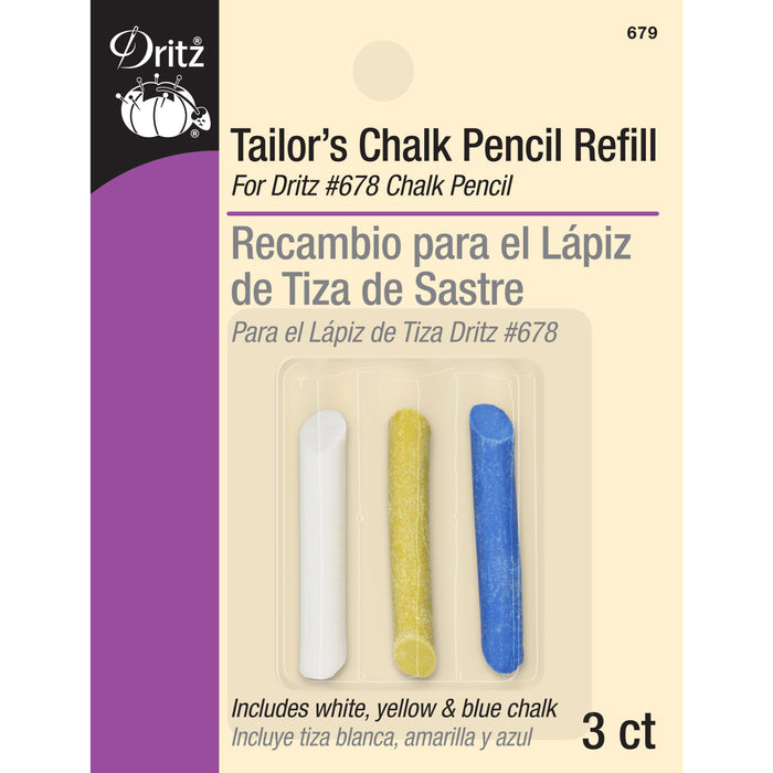 Tailors Chalk Pencil Refill, Assorted, 3 pc