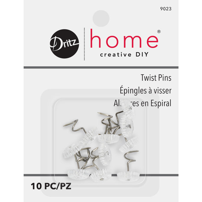 Twist Pins, Clear, 10 pc