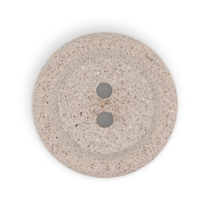 Recycled Macadamia Round Button, 34mm, Beige-Camel