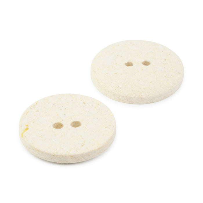 Recycled Cotton Round Button, 23mm, Natural, 2 pc