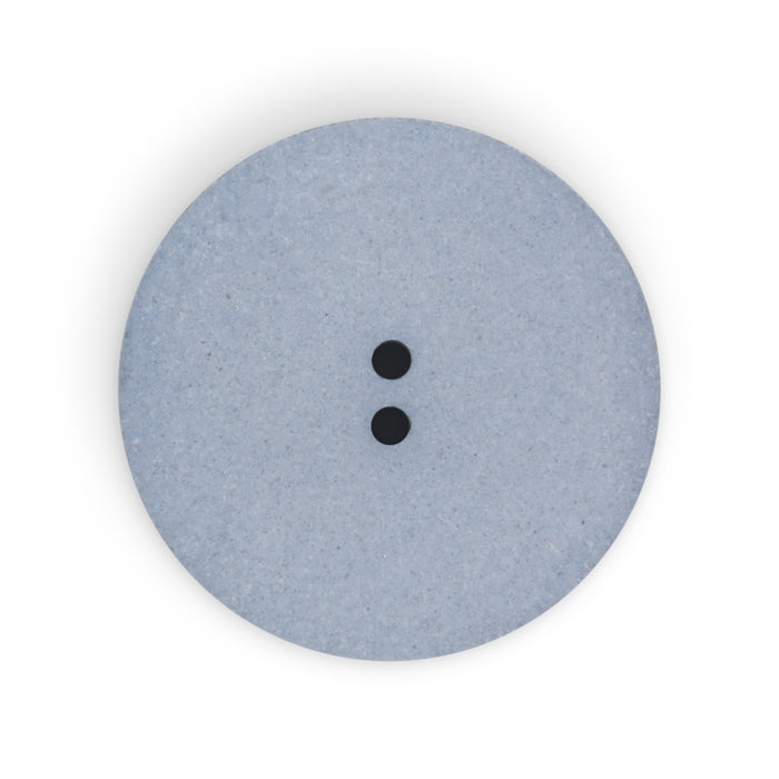 Recycled Hemp Geometric Round Button, 28mm, Light Blue