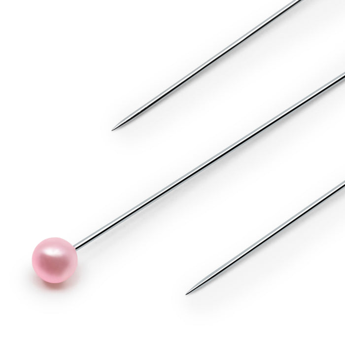 1-1/2" Long Pearlized Pins, Pink, 100 pc