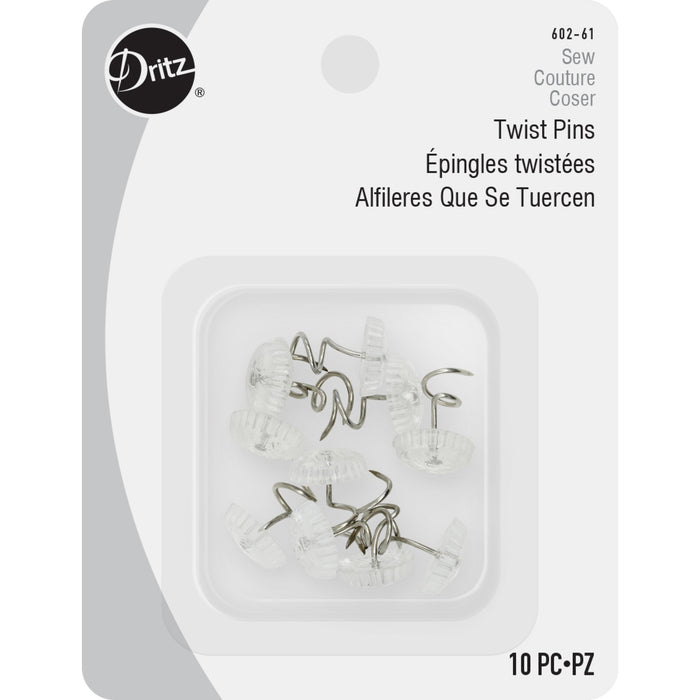 Twist Pins, Clear, 10 pc