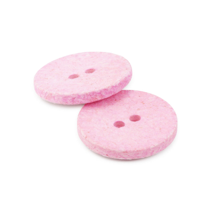 Recycled Cotton Round Button, 23mm, Light Pink, 2 pc