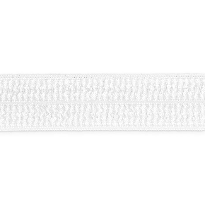 5/8" Fold-Over Elastic, White, 1 yd