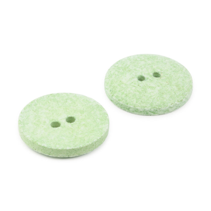 Recycled Cotton Round Button, 23mm, Light Green, 2 pc