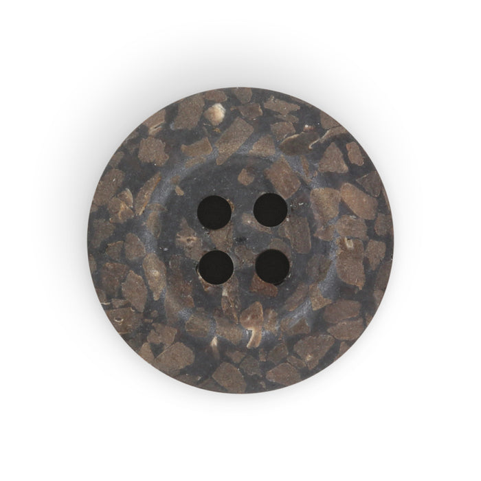 Recycled Coconut Round Button, 18mm, Brown, 2 pc