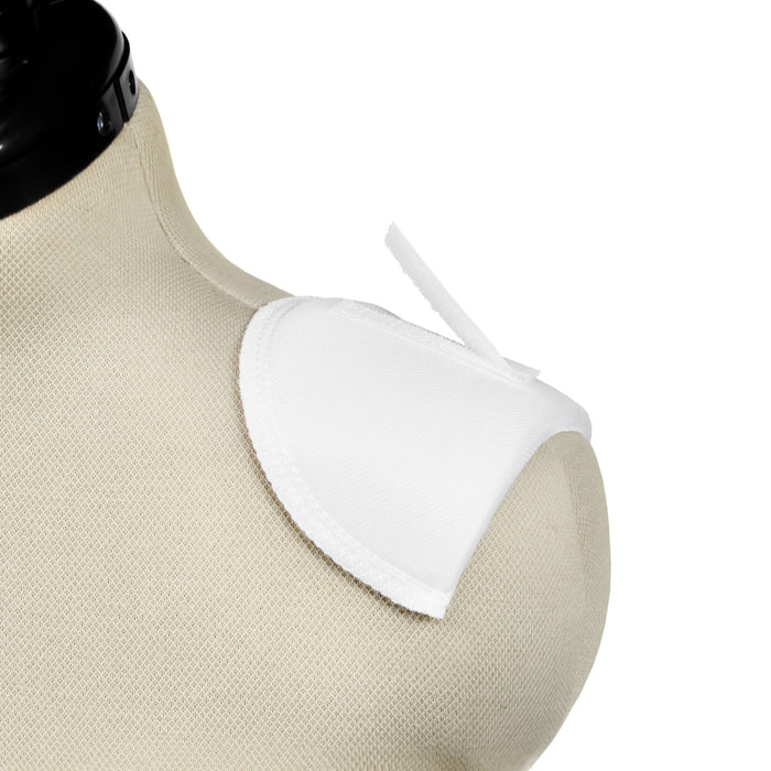 3/8" Covered Set-in Shoulder Pads with Fastener Tape, White