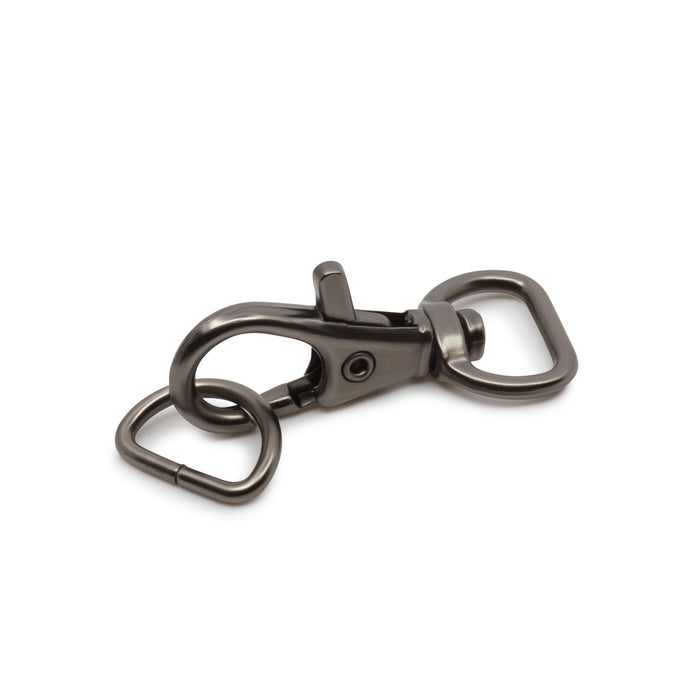 1/2" Small Swivel Hook & D-Ring, Gunmetal