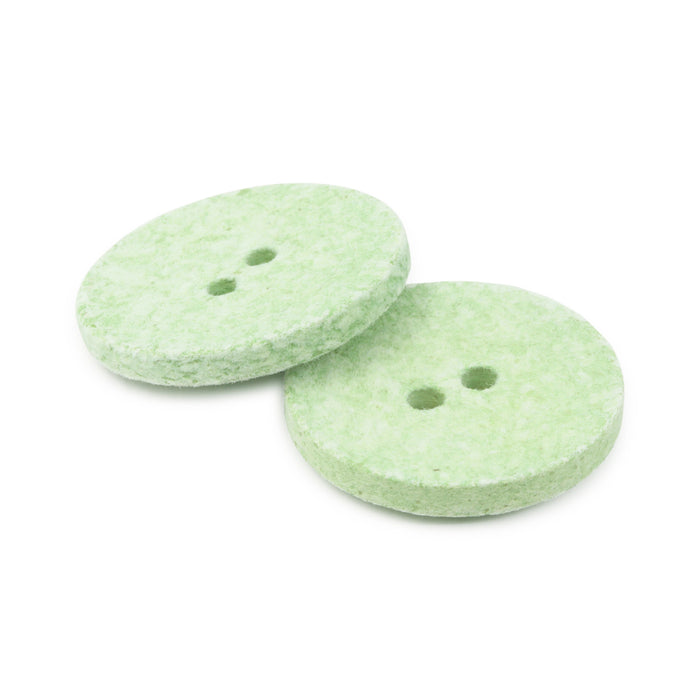 Recycled Cotton Round Button, 23mm, Light Green, 2 pc