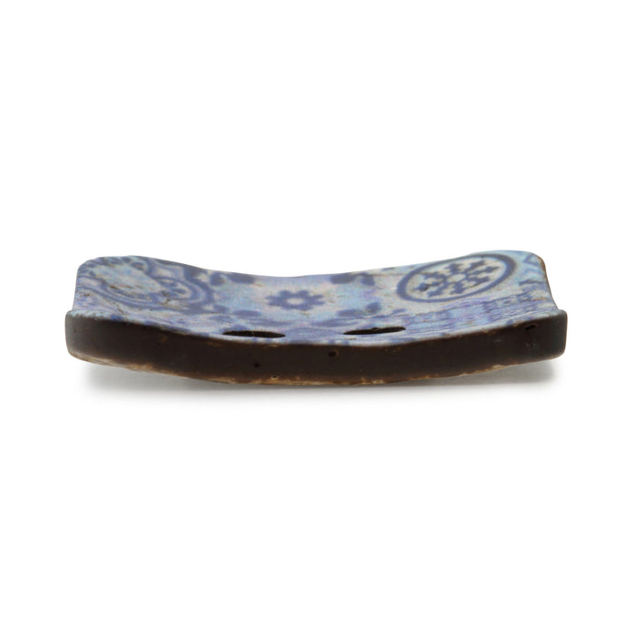 Sustainable Coconut Square Button, 35mm, Blue