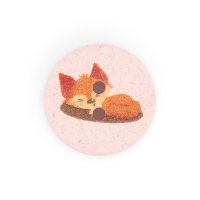 Recycled Cotton Fox Button, 15mm, Light Pink, 3 pc