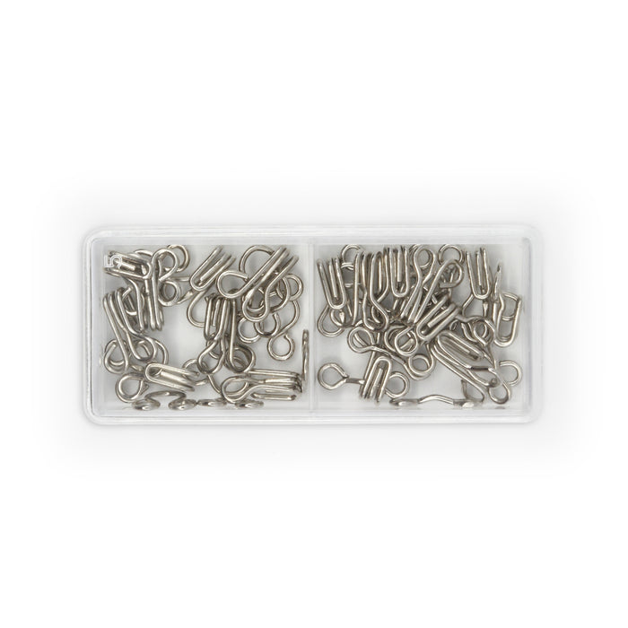 Hooks & Eyes, 14 pc, Nickel, Size 1