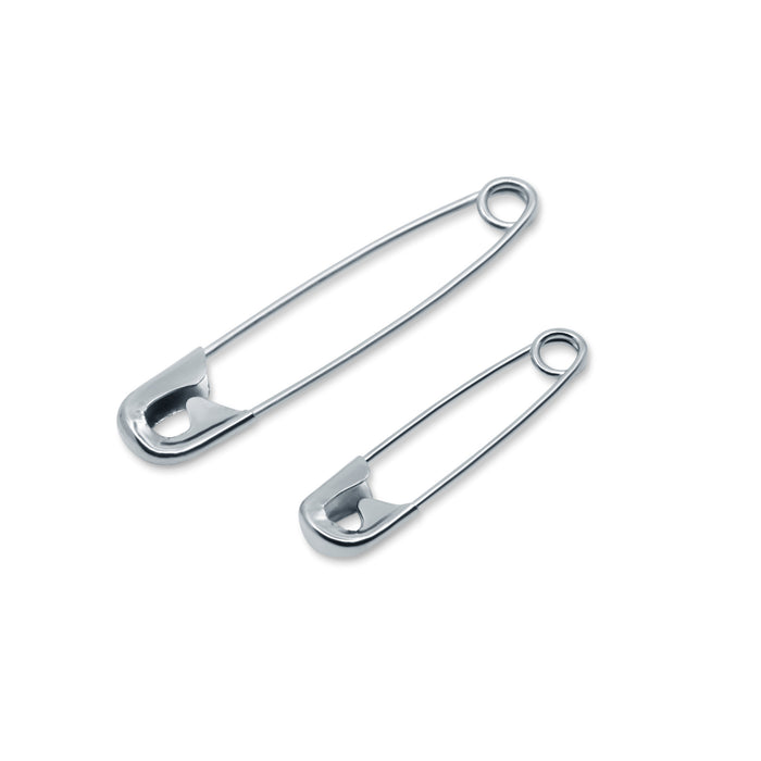 Safety Pins, Assorted Sizes, Nickel, 10 pc