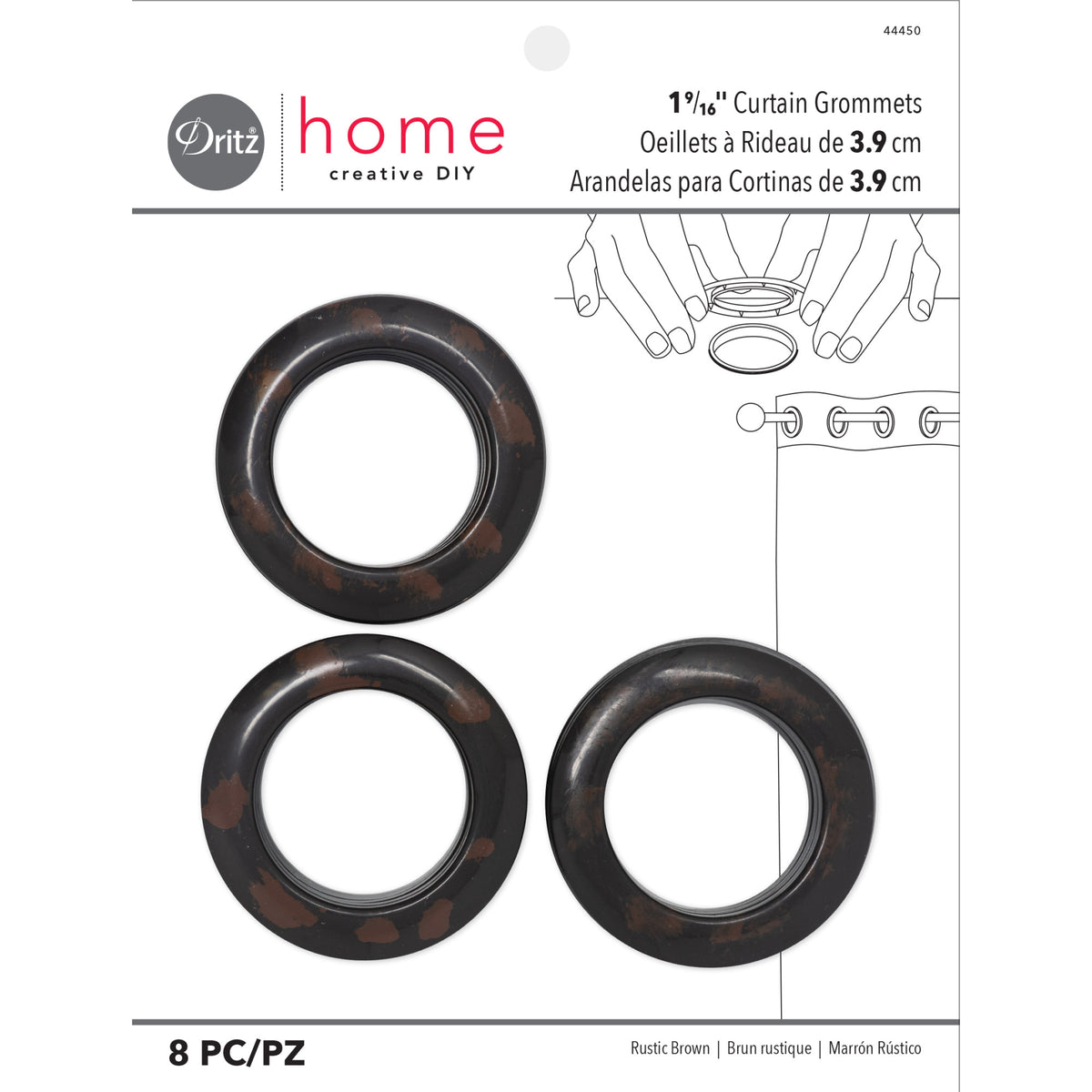 1-9/16 Curtain Grommets, Matte Gold, 8 Sets — Prym Consumer USA Inc.