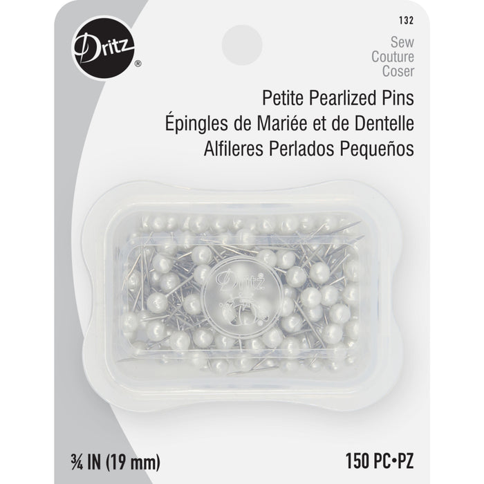 3/4" Petite Pearlized Pins, White, 150 pc