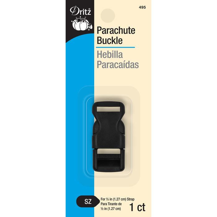 1/2" Parachute Buckle, Black