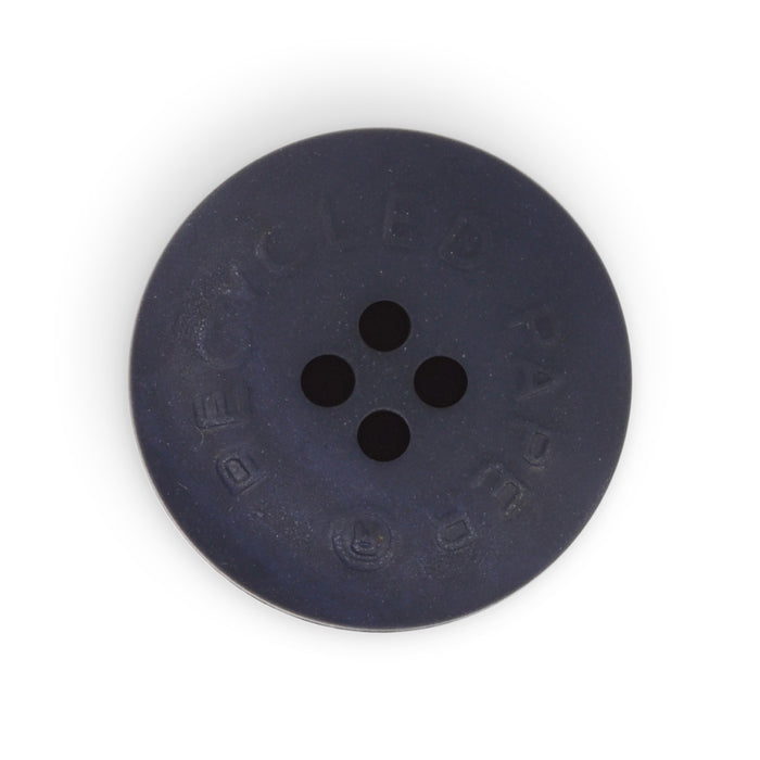 Recycled Paper Round Button, 23mm, Dark Blue, 2 pc