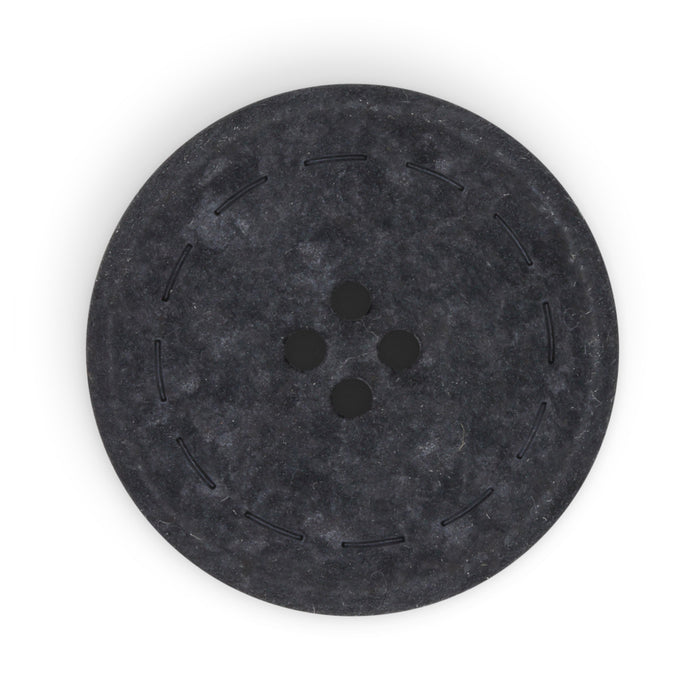 Recycled Cotton Round Stitch Button, 30mm, Black