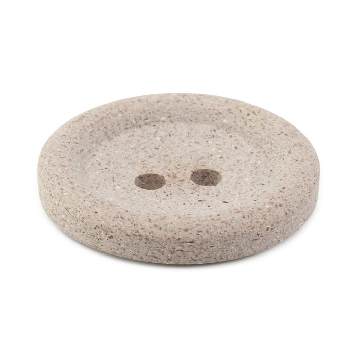 Recycled Macadamia Round Button, 34mm, Beige-Camel