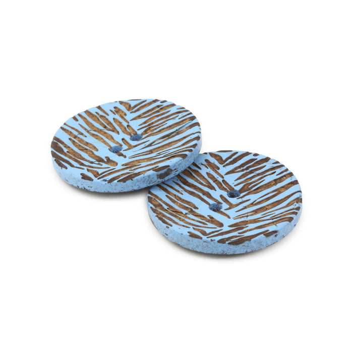 Sustainable Coconut Round Button, 23mm, Light Blue, 2 pc