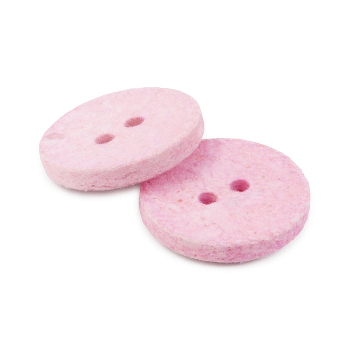 Recycled Cotton Round Button, 18mm, Light Pink, 3 pc