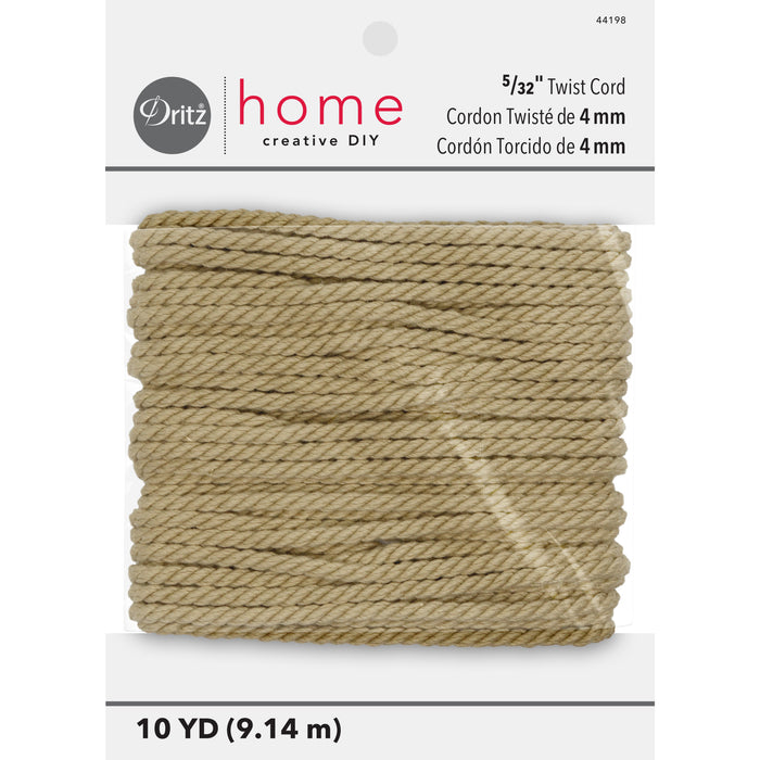 5/32" Twist Cord, Natural, 10 yd