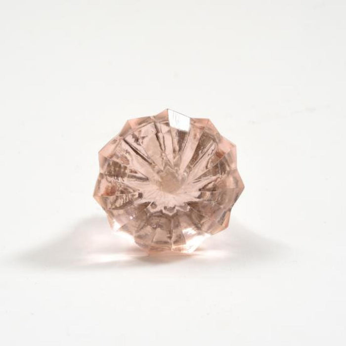 Fluted Pressed Glass Knob, Pale Pink