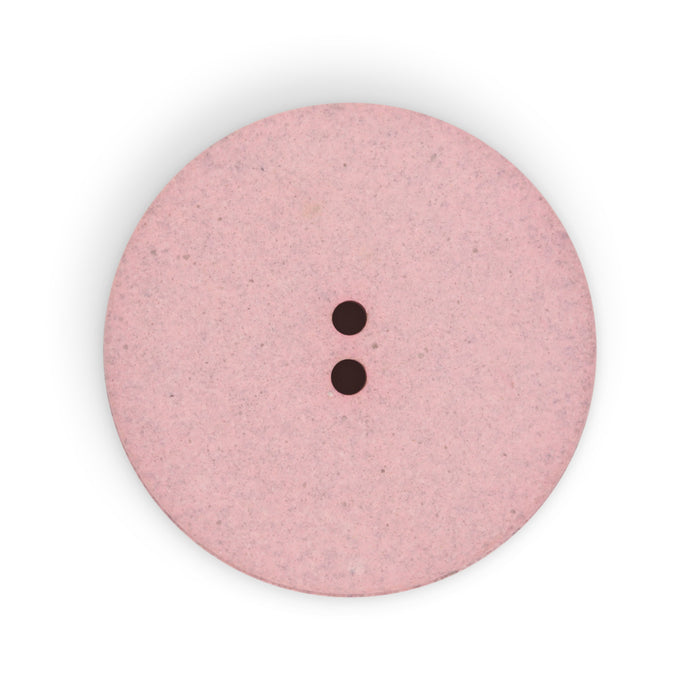 Recycled Hemp Geometric Round Button, 28mm, Light Pink