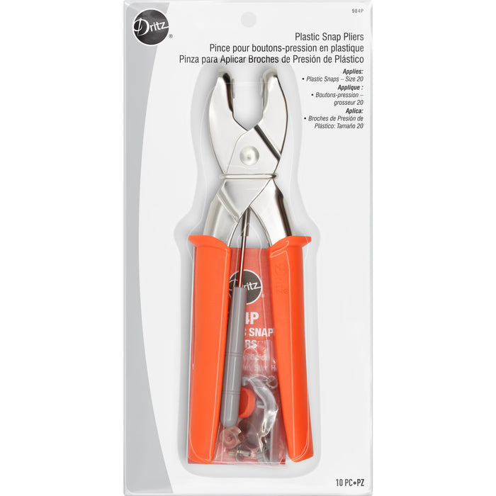 Plastic Snap Pliers for Size 20 Snaps, Orange