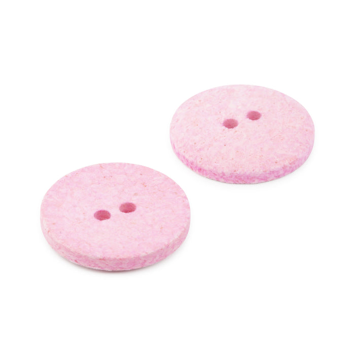 Recycled Cotton Round Button, 23mm, Light Pink, 2 pc