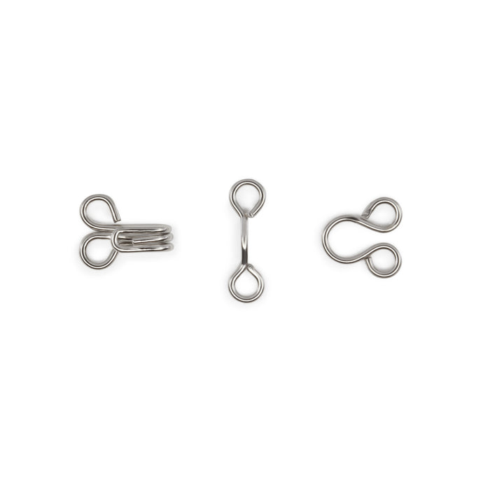 Hooks & Eyes, 14 pc, Nickel, Size 1