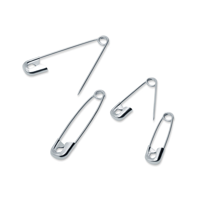 Safety Pins, Assorted Sizes, Nickel, 50 pc