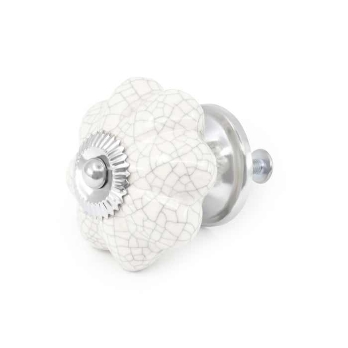 Ceramic Scallop Knob, White