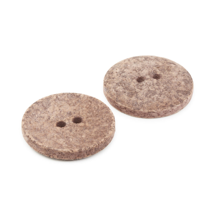 Recycled Cotton Round Button, 23mm, Medium Brown, 2 pc