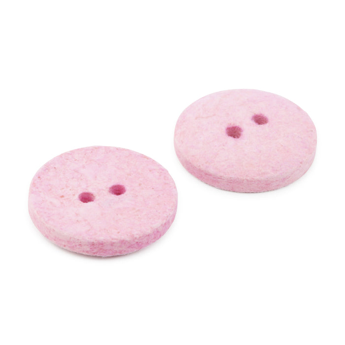 Recycled Cotton Round Button, 18mm, Light Pink, 3 pc