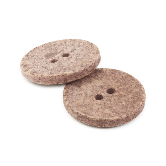 Recycled Cotton Round Button, 23mm, Medium Brown, 2 pc