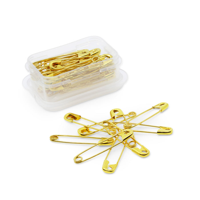 1-1/2" Quilters Brass Safety Pins, Brass, 35 pc