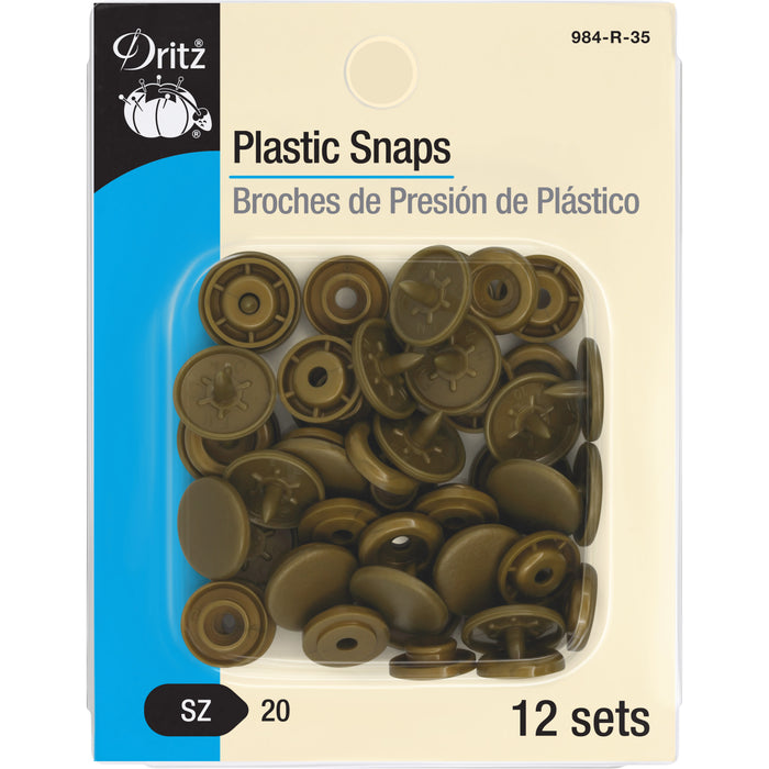 Plastic Color Snaps, 12 Sets, Gold