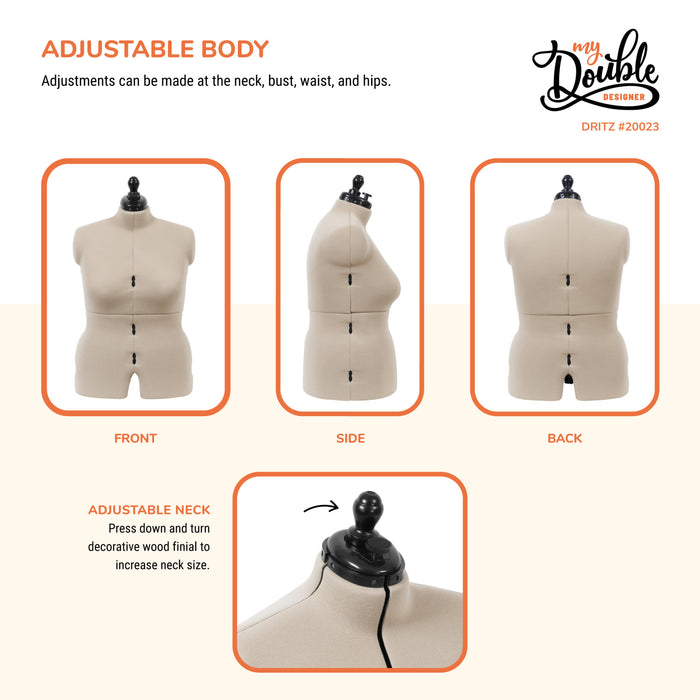 My Double Designer Adjustable Dress Form, Full-Figure — Prym Consumer USA  Inc.