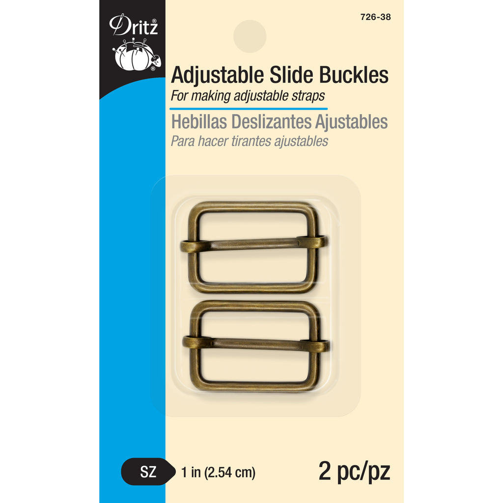 Dritz 1 Adjustable Slide Buckles, Nickel, 2 pc