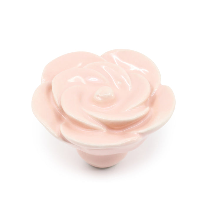 Ceramic Flower Knob, Pale Pink