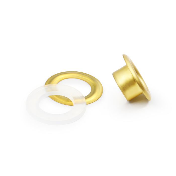 1/4" 2-Part Eyelets, 15 Sets, Matte Gold