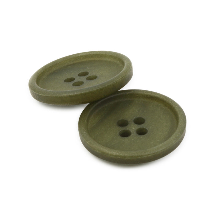 Recycled Paper Round Button, 23mm, Dark Olive, 2 pc