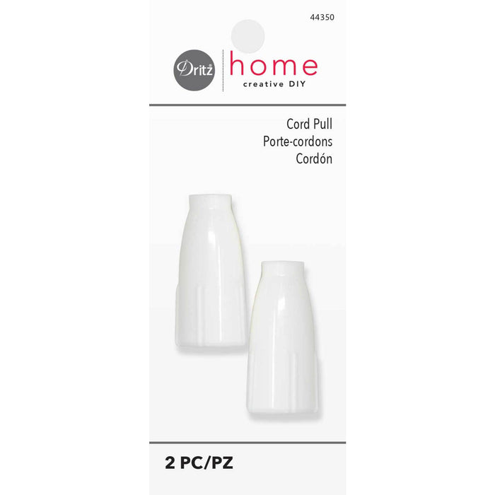 Plastic Cord Pulls, White, 2 pc