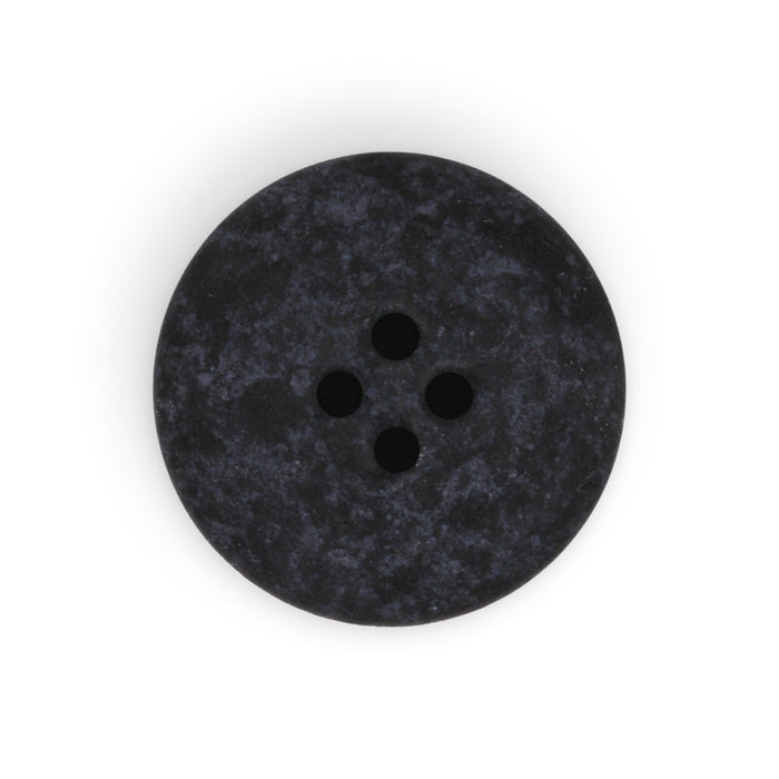 Recycled Cotton Round Stitch Button, 20mm, Black, 3 pc